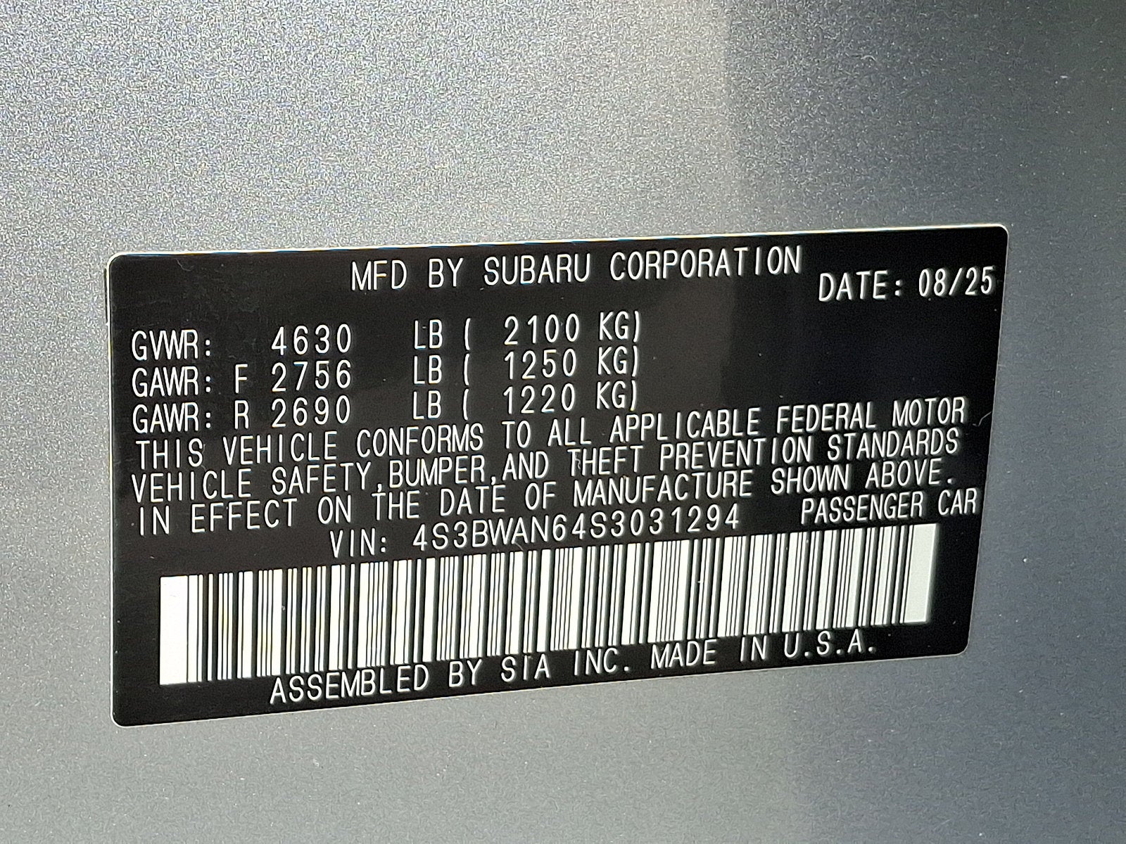 2025 Subaru Legacy Limited