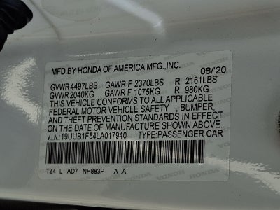 2020 Acura TLX w/Technology Pkg