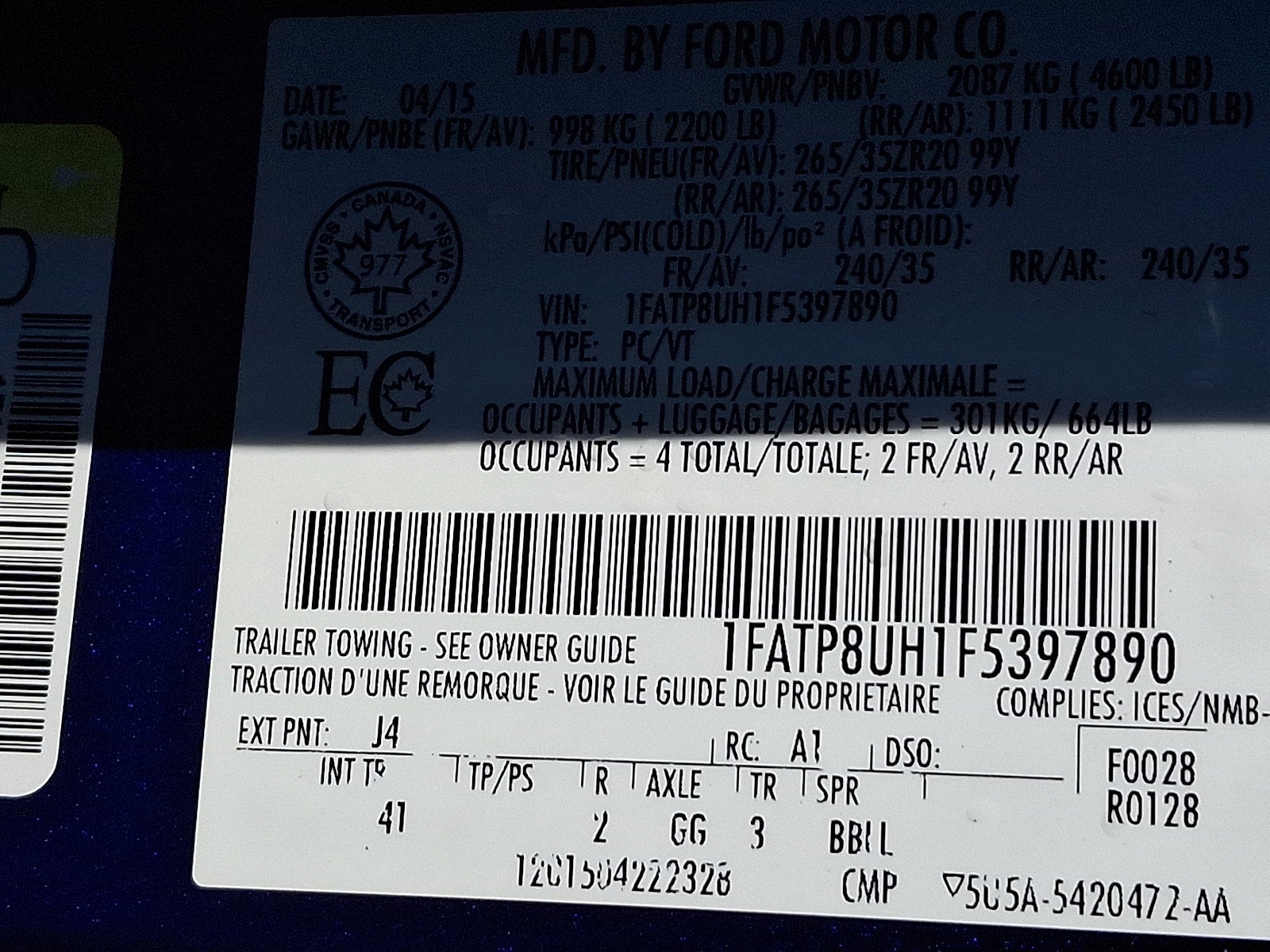 2015 Ford Mustang EcoBoost Premium