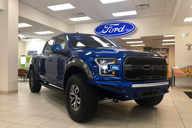 Custom Lifted Blue F-150 at All American Auto Group in Old Bridge NJ