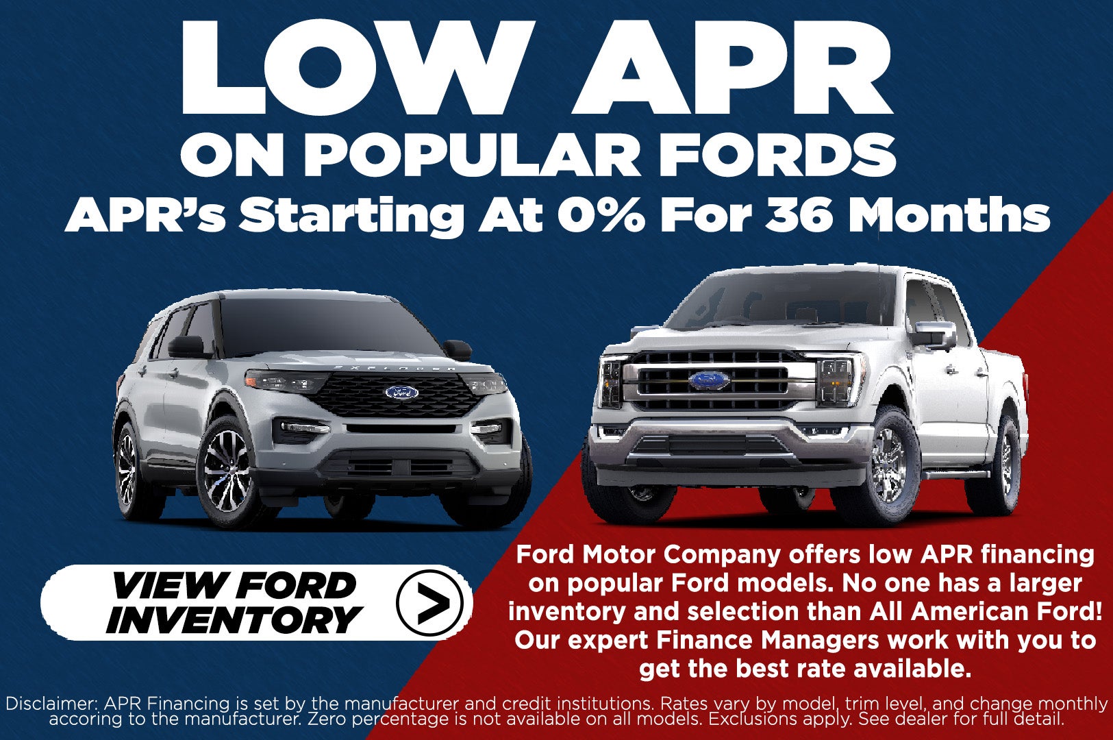Low APR on Popular Fords